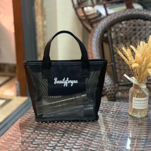 

new korean style is hollow-out transparent new han shi dai gauze portable cosmetic bag large capacity wash bag for mom c0uqs