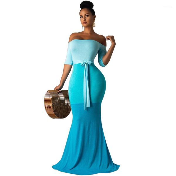 

dress long sleeve three color panelled slim fit dresses famale summer empire clothes women slash neck, Black;gray