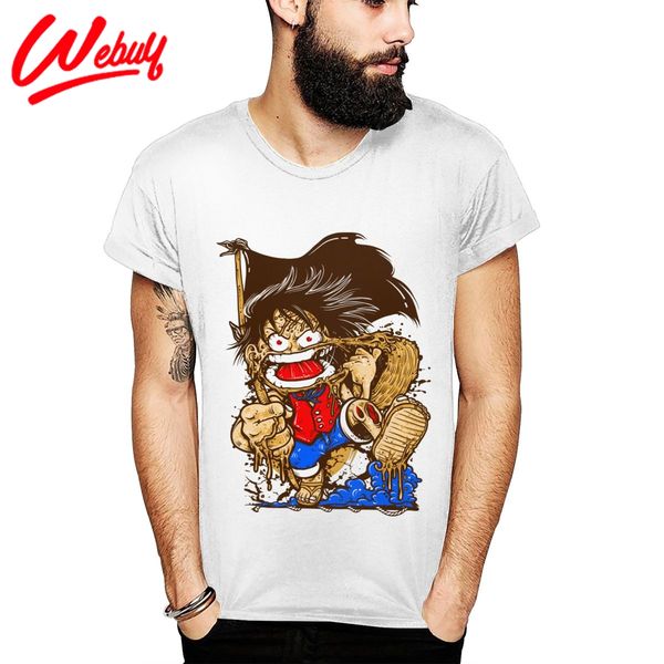 

новый дизайн для man футболка манки д. луффи one piece мода здоровый хлопок crewneck тенниска plus size