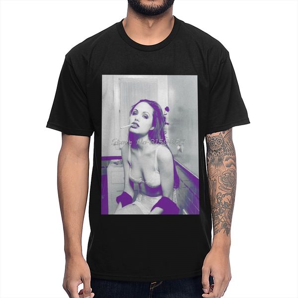 

rock and roll angelina jolie t shirt summer men cotton t-shirt casual o-neck tshirt hip hop tees harajuku