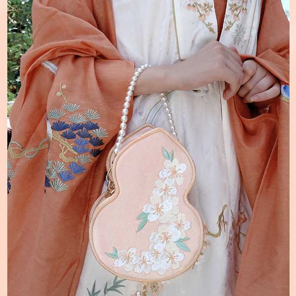 

angelatracy 2020 new arrival hanfu chinese luxury lotus embroidery tassel floral pearl chain bags shoulder crossbody bag totes