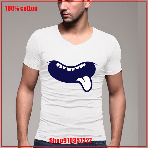 

funny mouth v-neck t shirt summer fashion brand slim short sleeved t shirt short sleeve breathable man t shirt tees shirts