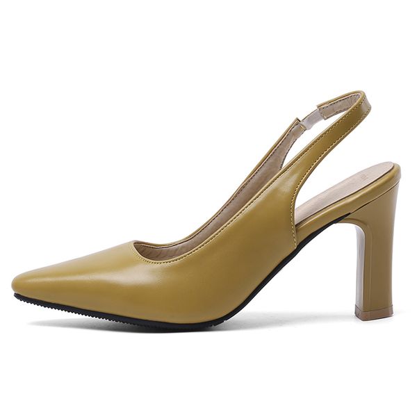 

2020 summer fashion female high heels shoes casual slingback women's shoes large size 44 45 office party pumps woman, Black