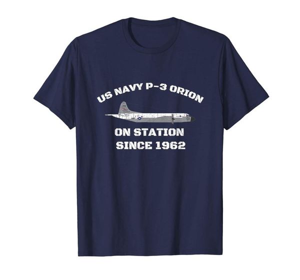 

us navy p-3 orion on station since 1962 t shirt brand men's 2019 fashion round neck selling male natural cotton t-shirt