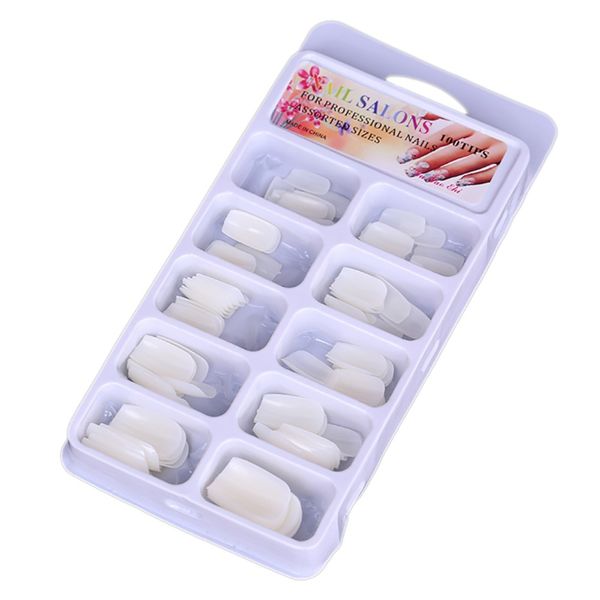 

false nails 100pcs diy nail art fake natural color durable easy to use accessories tools 3 colors, Red;gold