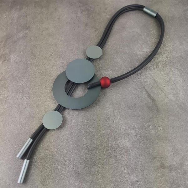 

pink women accessories fashion black rubber rope pendants casual long necklaces star statement jewelry for winter, Golden;silver