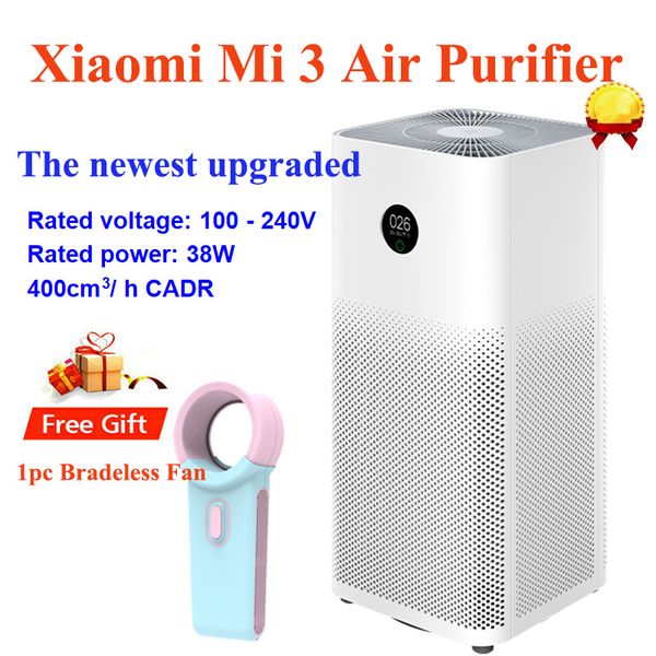 

mijia 3 air purifier home air cleaner freshener hepa filter 100-240v 38w oled touch display app low noise pk mijia 2s purifiers