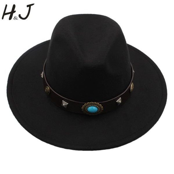 

fashion wool men felt fedora hat dad fascinators wide brim autumn winter cloth godfather jazz cap size 56-58cm, Blue;gray