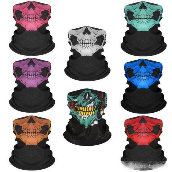 

seamless multifunctional skull bandana helmet neck face masks for bike motorcycle ski outdoor sports halloween skeleton scarf towelpartya183