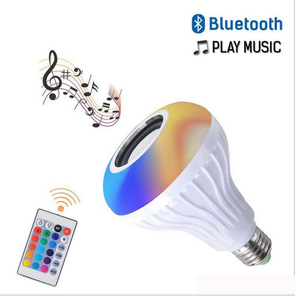 

smart led e27 light rgb wireless bluetooth speakers bulb lamp music playing dimmable 12w music player audio dhl ing
