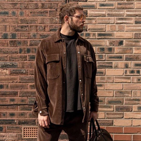 

20ss golden velvet shirts spring autumn jacket high street men women jackets fashion simple outwear outdoor sport windproof hfymjk359, Black;brown