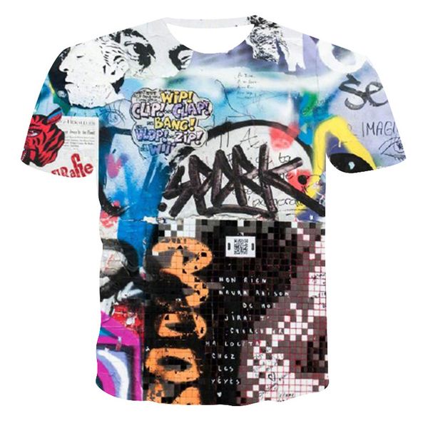 

graffiti style new anime print the 3d print shirts plus size oversized anime men clothing