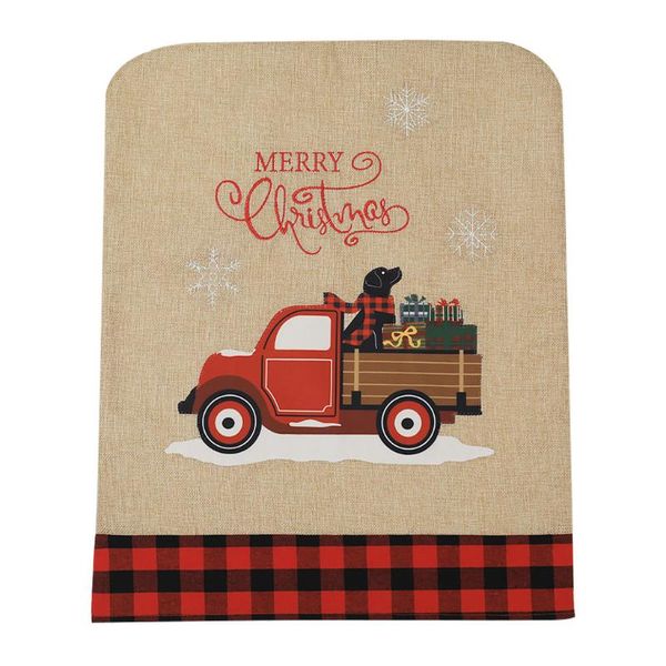 

christmas decorations design 1pcs print embroidery sackcloth old man snowman chair cover gift accessories