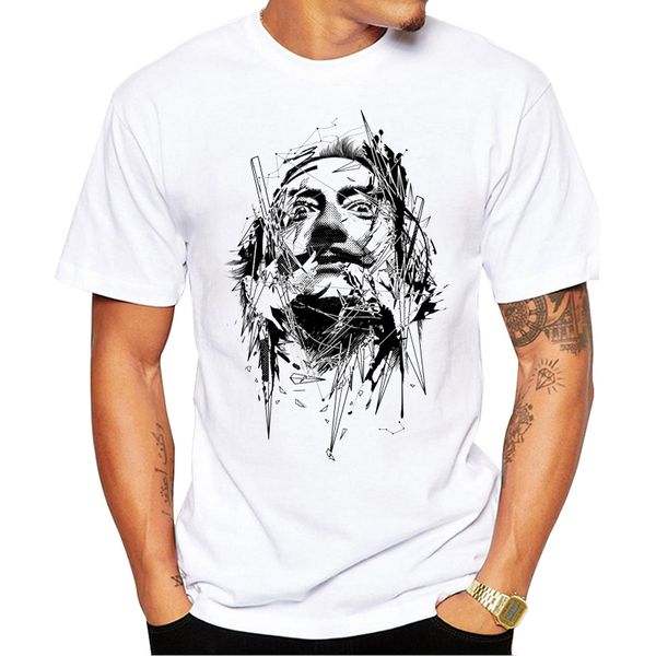

teehub hipster dali men t-shirt fashion sad man printed tee short sleeve casual tshirts funny tee