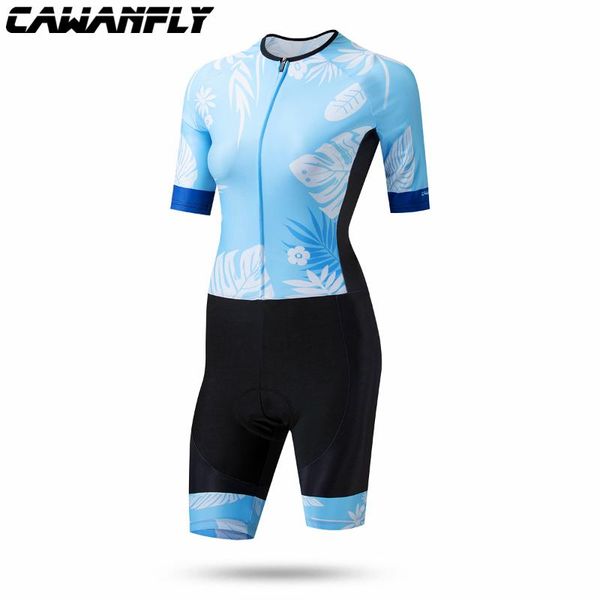 

cawanfly alta calidad 100% italia lycra pro tela ropa ciclismo jersey skinsuit bicicleta ropa traje, Black;blue