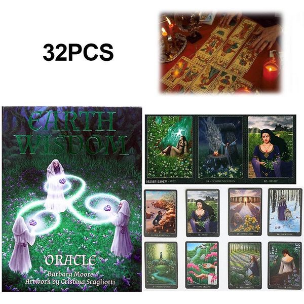 

32 pcs earth wisdom oracle tarot cards family holiday party playing cards english tarot game cards board games set bbywoa lipper