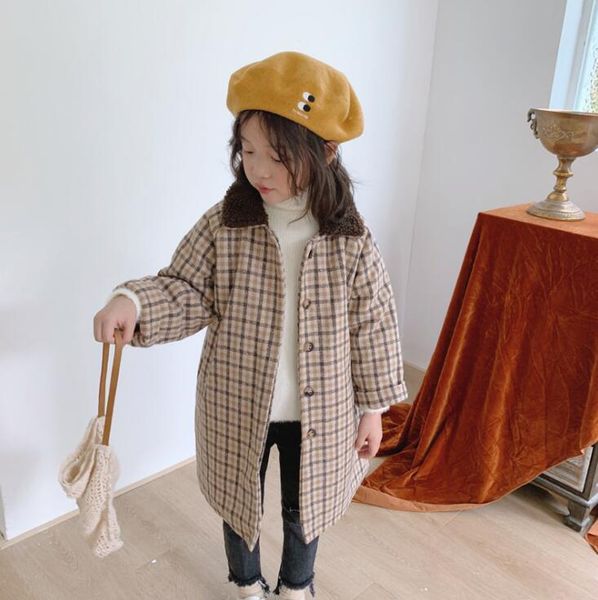 

2020 new wholesale boys girls thicken plaid coat winter full sleeve kids jacket 2-7t hh821, Blue;gray