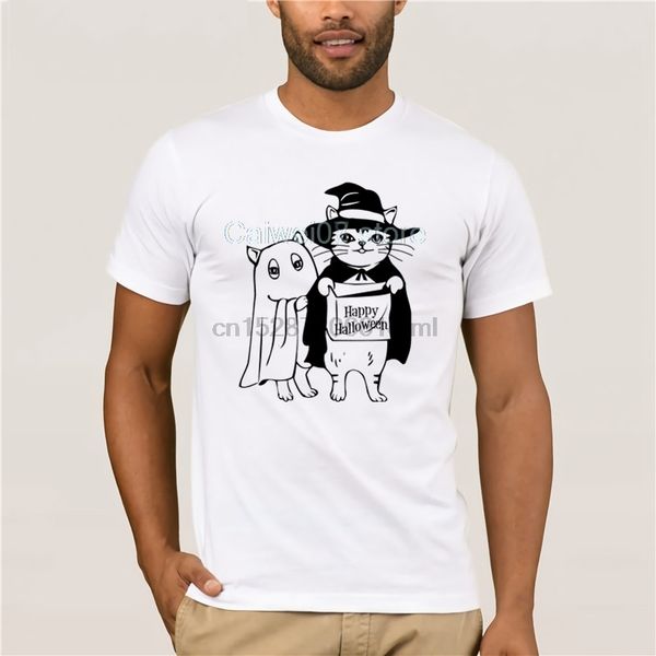 

sports mans t-shirt cool trick or treat halloween cats dress up summer fit slim men 100% cotton mens sportswear t-shirts