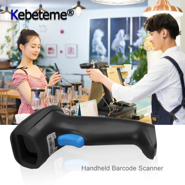 

scanners kebeteme zj-2021 handheld barcode scanner reader usb wired 1d bar code scan for system