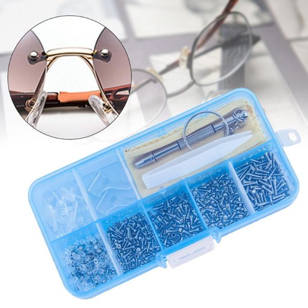 

spectacles tweezer tiny screws sunglass accessories nose pads portable box eyeglass repair tool set micro screwdriver assortment, Silver