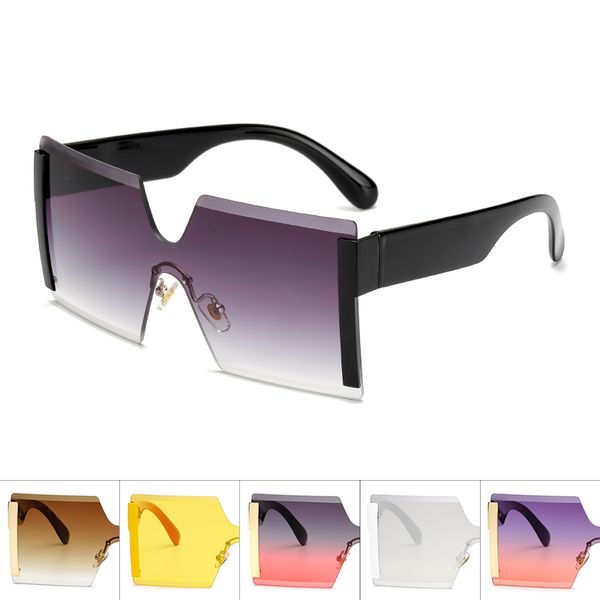 

sunglasses 2021 square men plastic women color lens fashion atmospheric lovers ocean, White;black