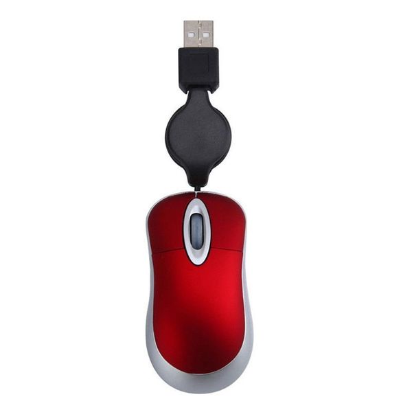 

mini wired mouse retractable usb cable ergonomic office computer pc lapgaming mice pelectric small mouse tina
