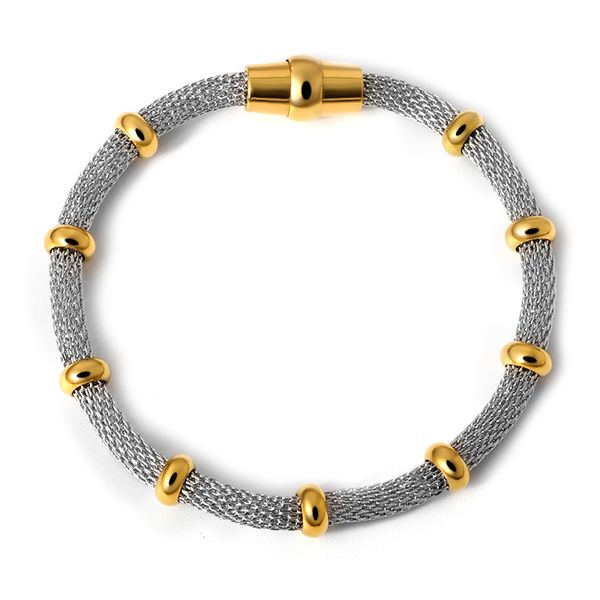

charm bracelets 361l stainless steel chain magnet clasp fashion jewelry beads for women men classic gift 2021, Golden;silver