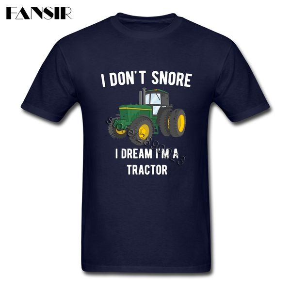 

мужчины футболка с коротким рукавом нормальный crewneck хлопок tee shirt мужчины не храп я трактором семья одежда tops