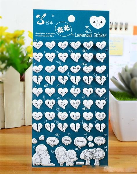 

3d puffy bubble stickers cartoon image luminous paster diy album decorate sticker children toy for home decor 2sr ii