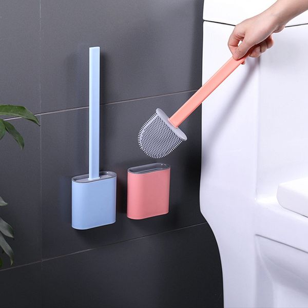 

silicone toilet brush with toilet brush holder long handle floor-standing creative cleaning set hot