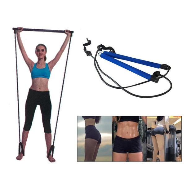 

resistance bands household portable pilates bar kit with yoga band exercise stick training fitness equipment for full-body