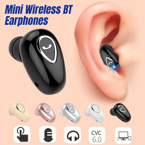 

invisible mini wireless bluetooth in ear stereo sound music sports cordless mini headset for