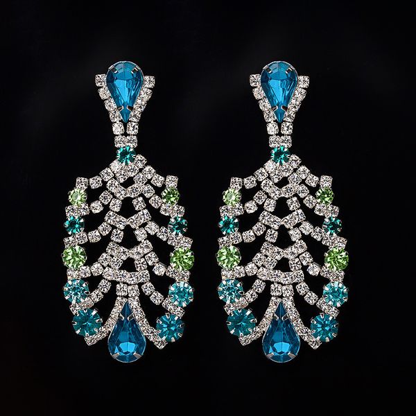 

new fashion earrings for women long earrings wedding ceremony gift valentine's day present artificial crystal #e055, Silver