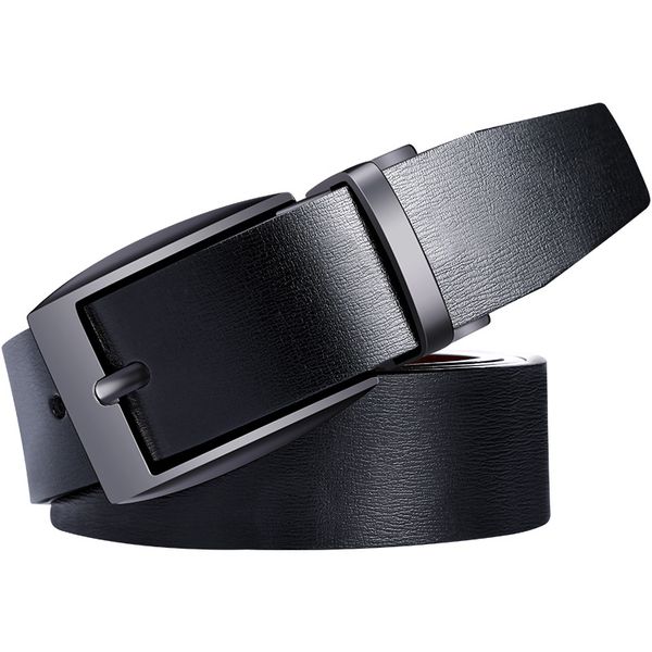 

men's belt male leather belt genuine leather strap luxury spin pin buckle leisure business belts for men new hot, Black;brown