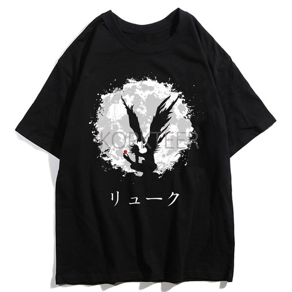 

anime death note ryuuku yagami light men t-shirt horror judgement is coming graphic print summer tees streetwear clothing