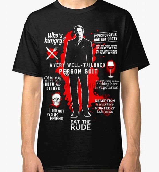 

2020 summer t shirt hannibal quotes men t-shirt mads mikkelsen tee