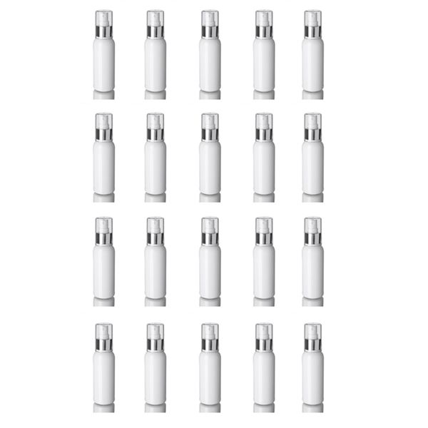 

20pcs 100ml spray bottle empty white plastic fine mist travel atomiser - refillable & reusable mini travel bottles