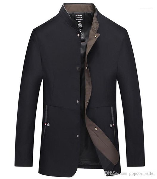 

stand up collar gentlemen coats mens fashion designer jackets new middle aged mens outerwear business casual thin, Black;brown