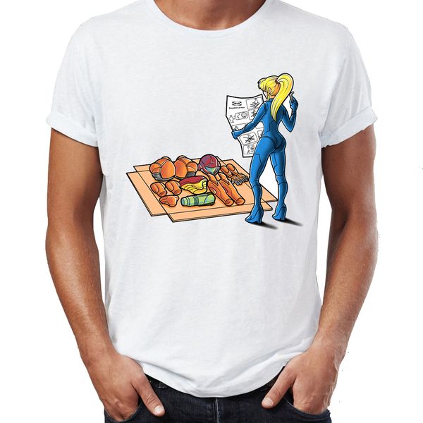 

men's t shirt swedish metroid armor samus aran artsy awesome artwork printed tee
