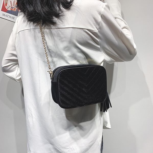

2020 new shoulder bag corduroy small square bag messenger women