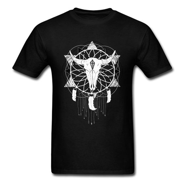 

dreamcatcher tshirts men t-shirt new design bull skull white t shirt dream catcher tees birthday gift custom clothes cotton