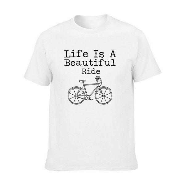 

забавно лето новая жизнь красивая езды t-shirt mens короткие рукава hip hop велосипед печатные футболки плюс размер top тройники уличная