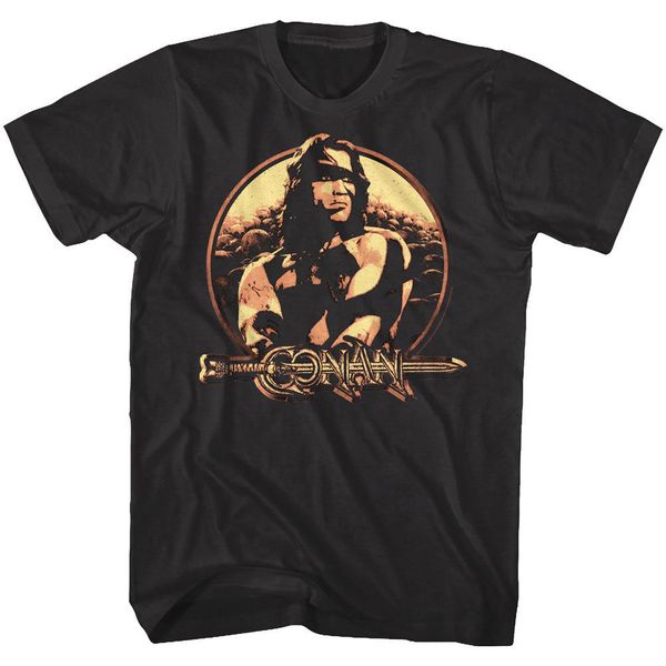 

conan the barbarian vintage shield men's t shirt schwarzenegger movie tees