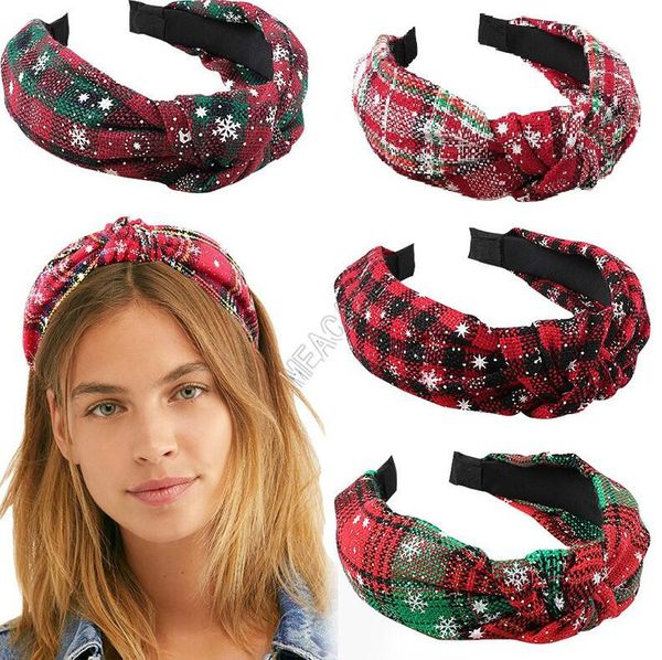 

женщины большого лук узел hairband non-slip зубы bands волосы обруч снежинка крест узел волосы рождество плед глава повязки обручи партия ог, Slivery;white
