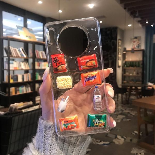 

stereo epoxy snacks huawei nova5 mobile phone shell transparent pattern p30pro creative nova3/4 soft case protective case for huawei p10plus