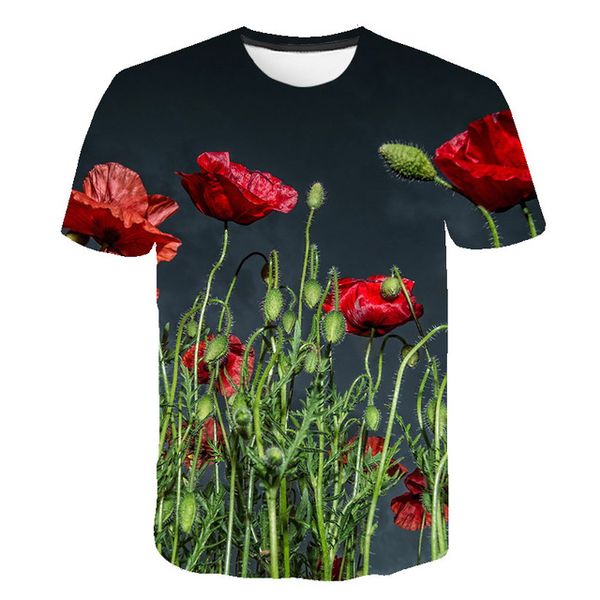 

tulip rose flower mens men 3d print shirts anime comics horror men clothing