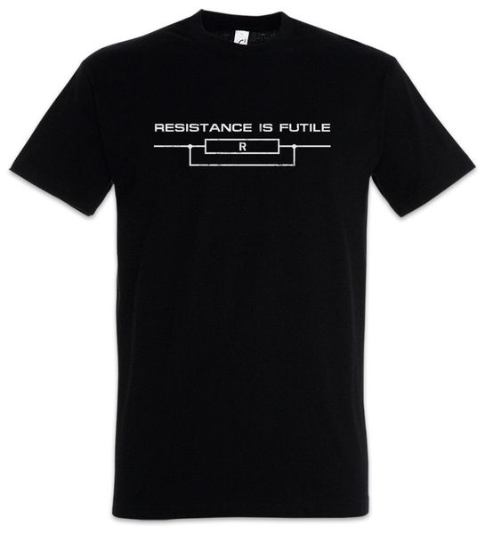 

сопротивление бесполезно t-shirt physiks fun geek nerd наука scientist инженер марка лето мужчины хлопок пользовательские graphic футболки