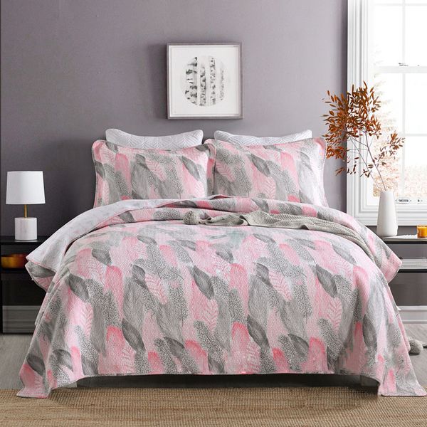

comforters & sets chausub quality bedspread cotton quilt set 3pc printed quilts quilted bed cover shams king queen size coverlet summer blan