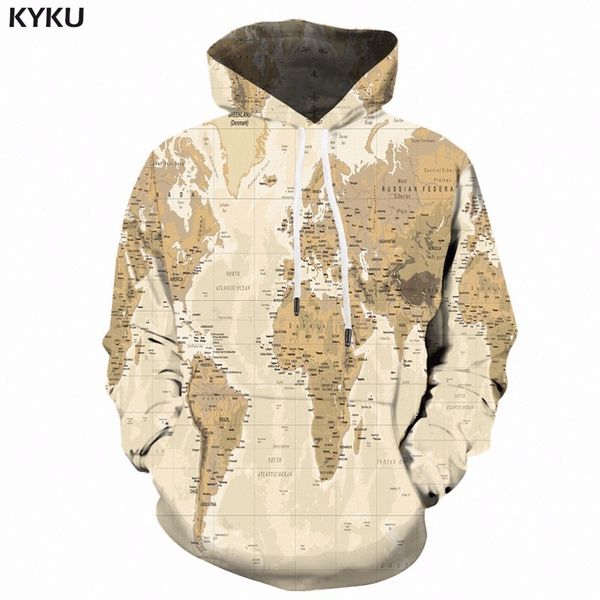 

kyku world map anime 3d hoodie, men's vintage style hip hop clothes, autumn street clothes, Black