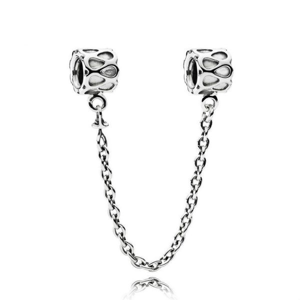 

new 100% sterling silver 1:1 glamour 790315 raindrops chain safety chain original women wedding fashion jewelry 2018 gift, Black